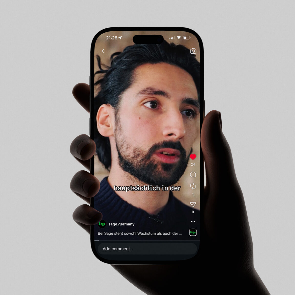 Social-Media-Kampagne mit Recruiting-Video auf dem Smartphone