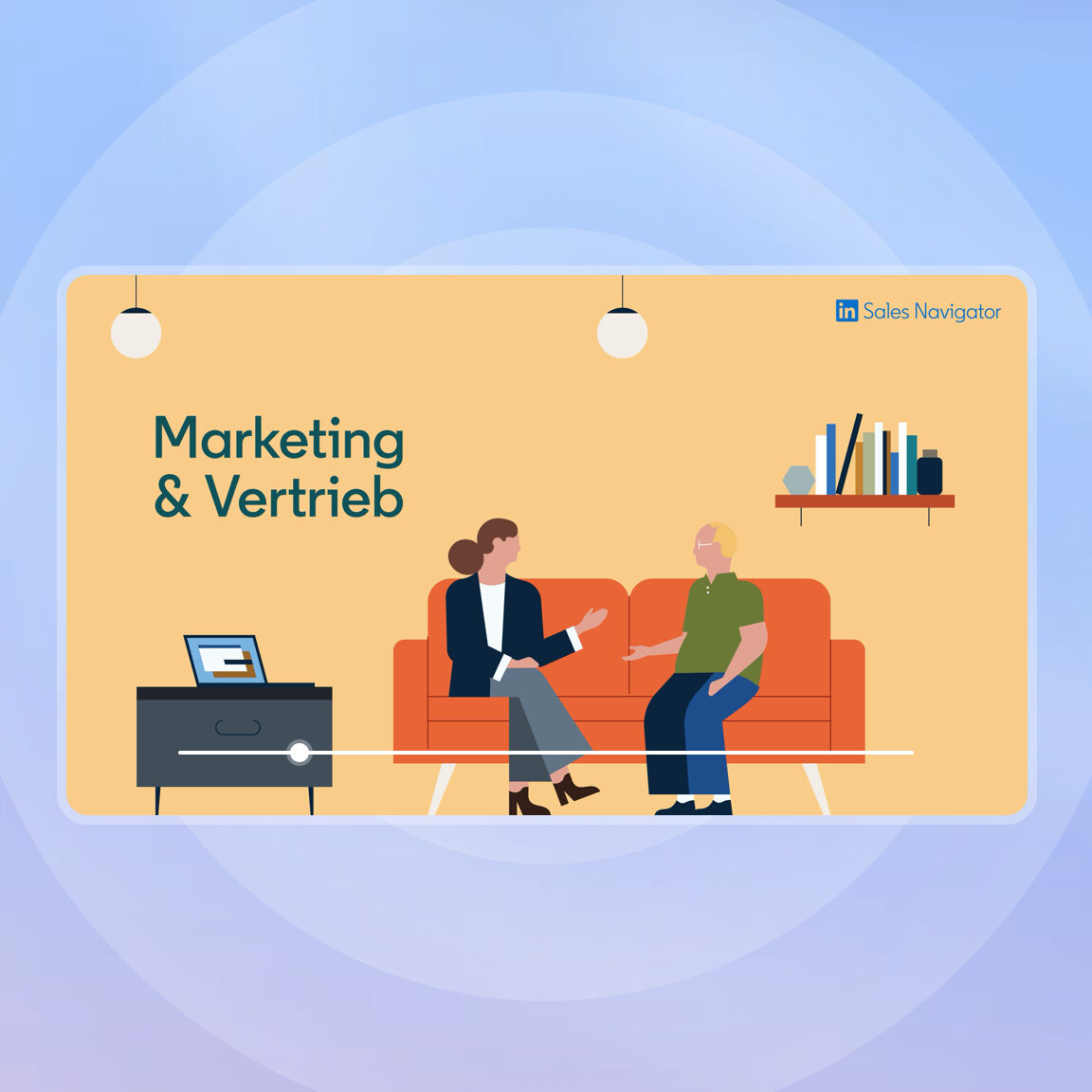 Animierte Illustration zum Thema Marketing und Vertrieb