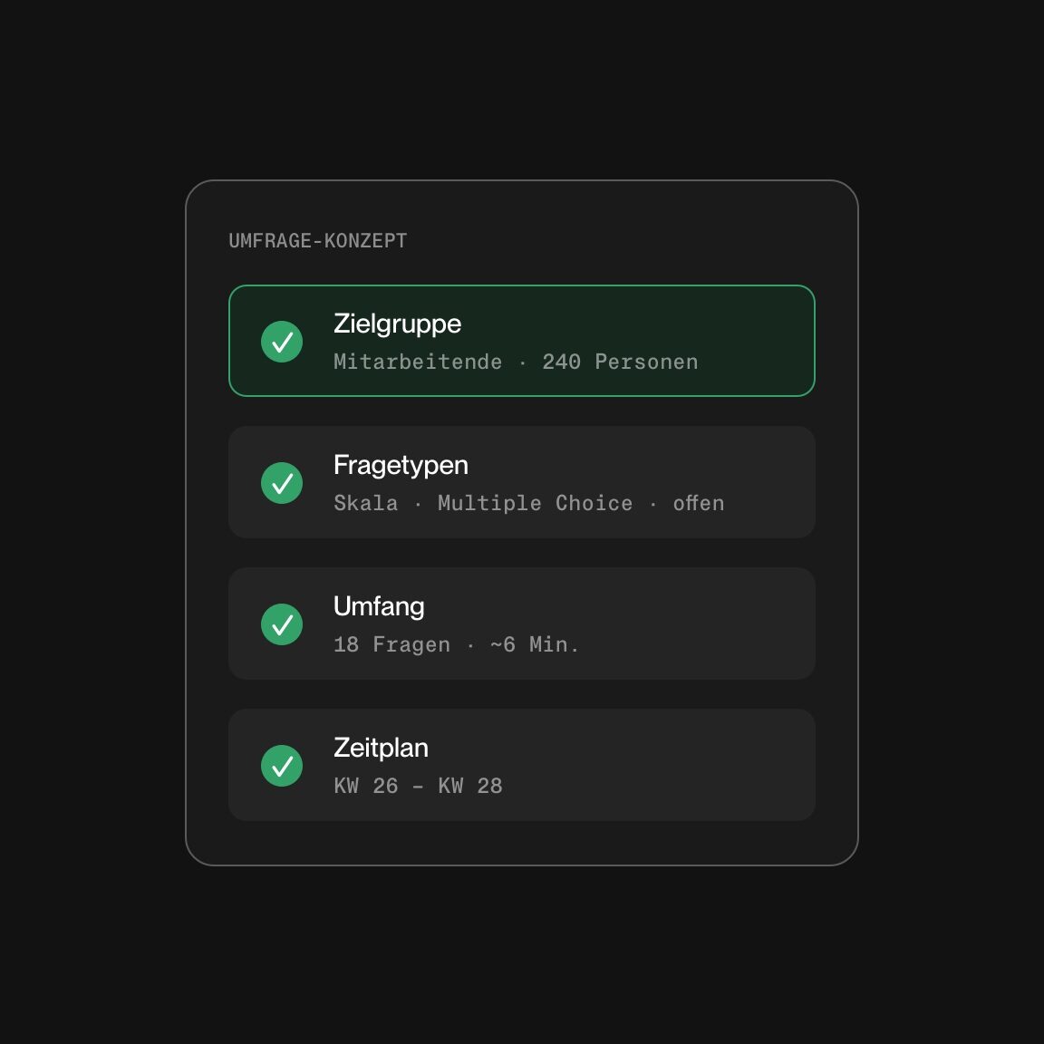 Checkliste zur Konzeption einer Umfrage