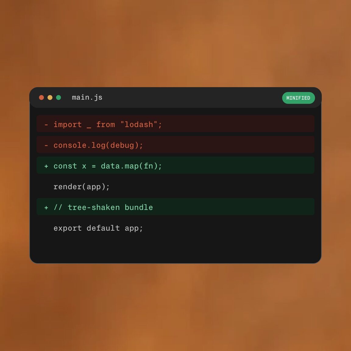 Code-Optimierung mit entfernten Debug-Ausgaben