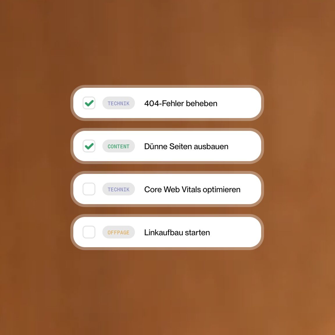 Maßnahmenplan mit priorisierten SEO-Aufgaben