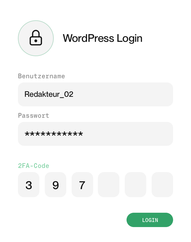 WordPress-Login mit Zwei-Faktor-Abfrage