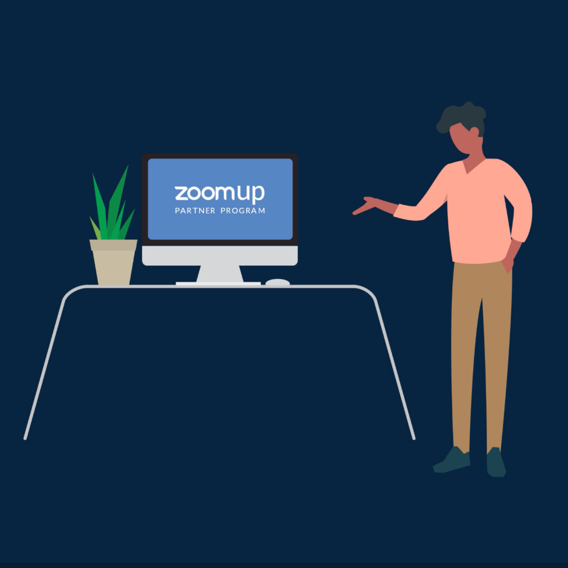 Mockup von einem Screen auf dem ein Ausschnitt eines Erklärfilms des Kunden Zoom zu sehen ist